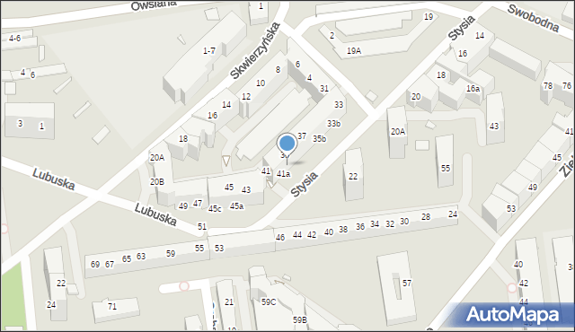 Wrocław, Stysia Wincentego, 39b, mapa Wrocławia