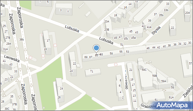 Wrocław, Stysia Wincentego, 65, mapa Wrocławia