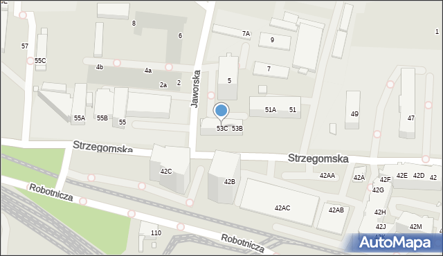 Wrocław, Strzegomska, 53C, mapa Wrocławia