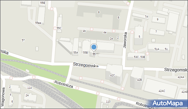 Wrocław, Strzegomska, 55, mapa Wrocławia