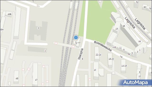 Wrocław, Stacyjna, 5, mapa Wrocławia