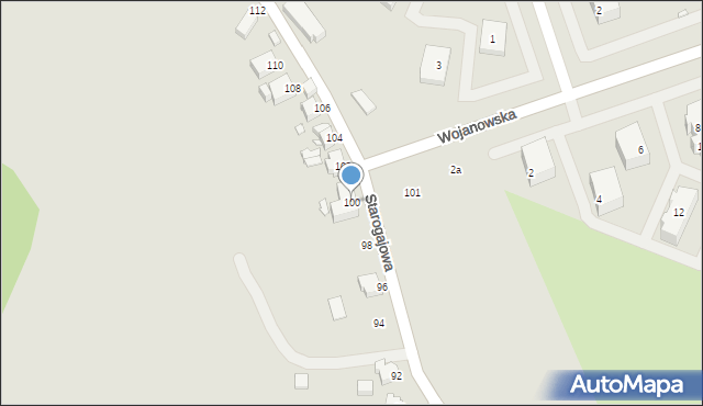 Wrocław, Starogajowa, 100, mapa Wrocławia