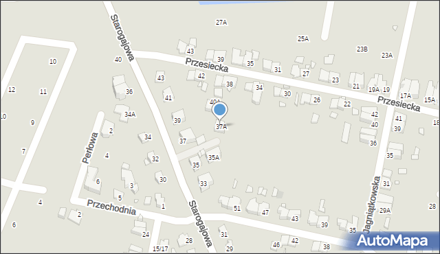 Wrocław, Starogajowa, 37A, mapa Wrocławia