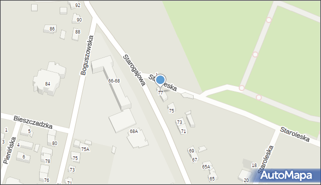 Wrocław, Starogajowa, 77, mapa Wrocławia