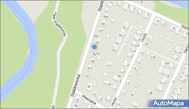 Wrocław, Stabłowicka, 61, mapa Wrocławia
