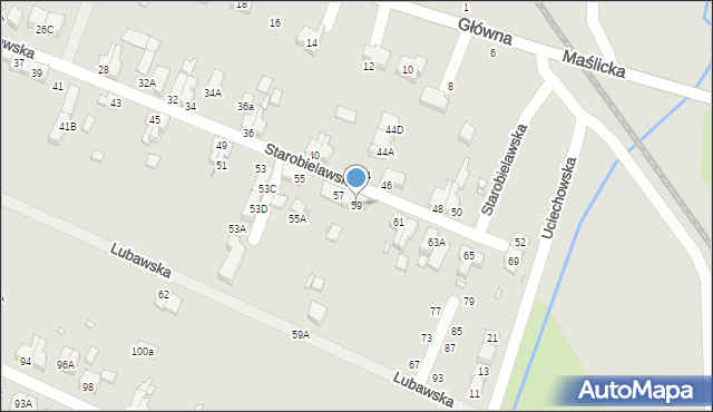 Wrocław, Starobielawska, 59, mapa Wrocławia
