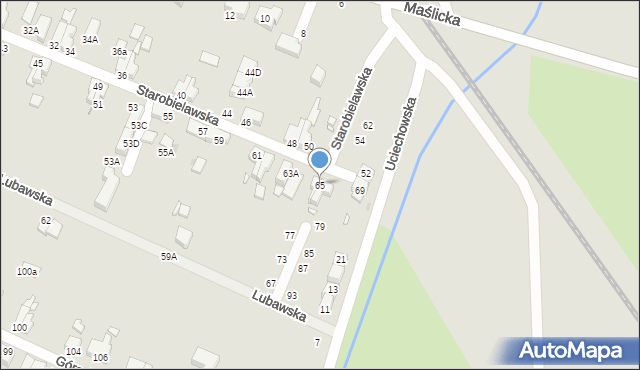 Wrocław, Starobielawska, 65, mapa Wrocławia