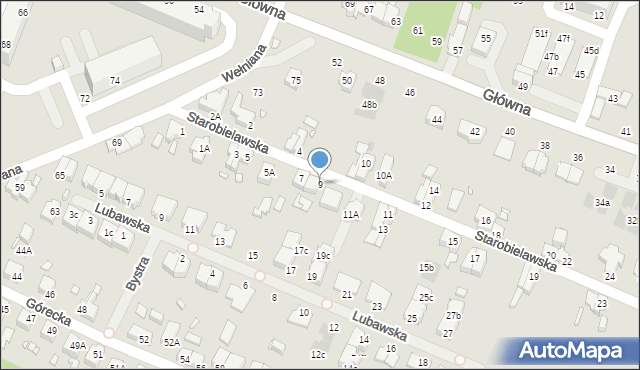 Wrocław, Starobielawska, 9, mapa Wrocławia