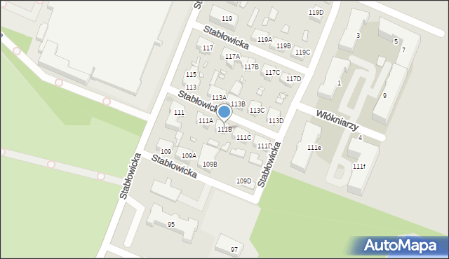 Wrocław, Stabłowicka, 111B, mapa Wrocławia