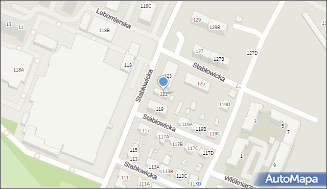 Wrocław, Stabłowicka, 121, mapa Wrocławia