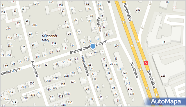 Wrocław, Stanów Zjednoczonych, 8, mapa Wrocławia