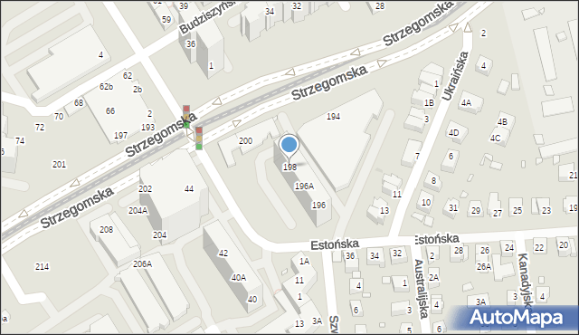 Wrocław, Strzegomska, 198, mapa Wrocławia