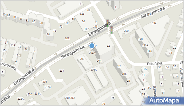 Wrocław, Strzegomska, 204A, mapa Wrocławia
