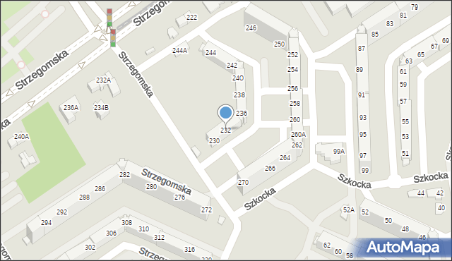 Wrocław, Strzegomska, 232, mapa Wrocławia