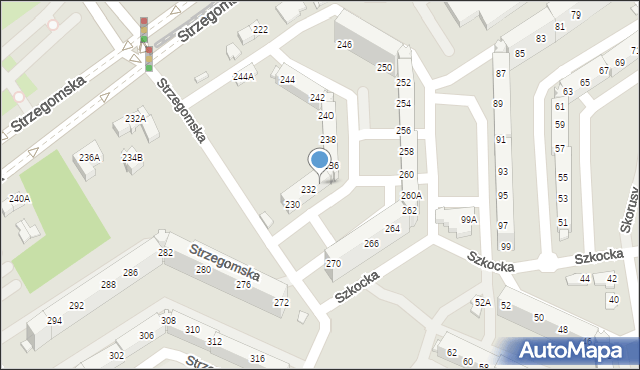 Wrocław, Strzegomska, 234, mapa Wrocławia