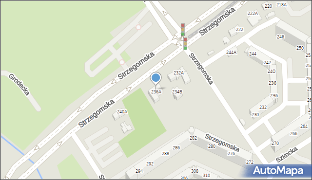 Wrocław, Strzegomska, 236A, mapa Wrocławia