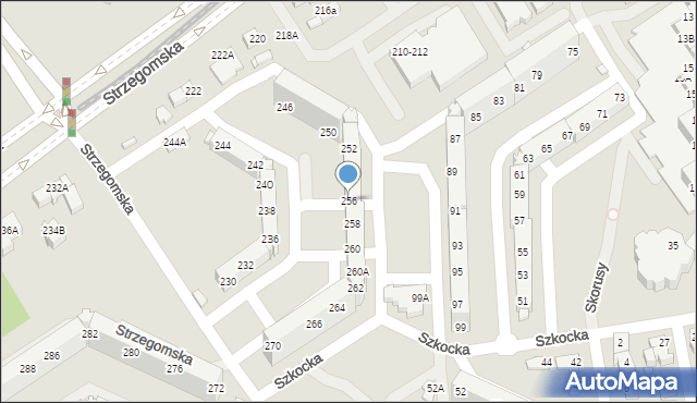 Wrocław, Strzegomska, 256, mapa Wrocławia