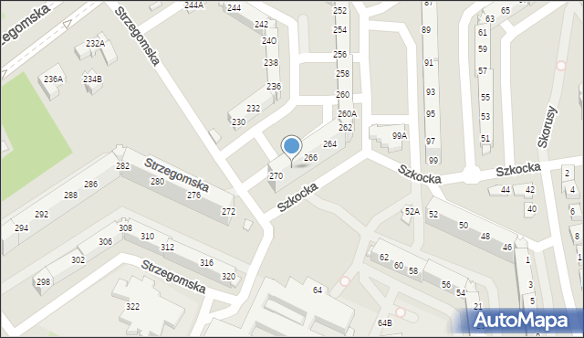 Wrocław, Strzegomska, 268, mapa Wrocławia