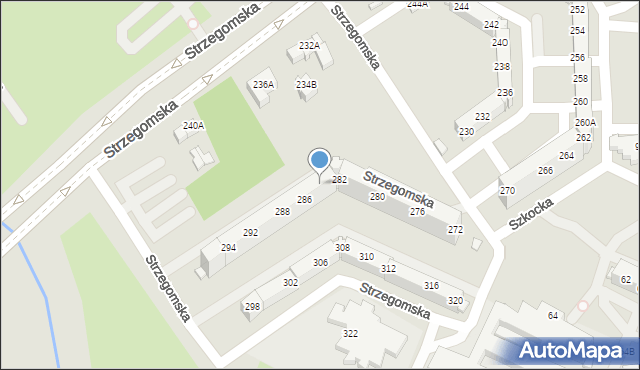 Wrocław, Strzegomska, 284, mapa Wrocławia