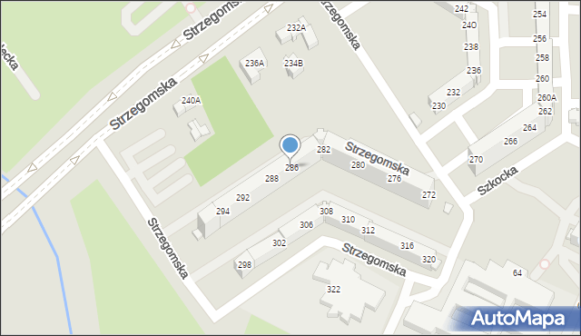 Wrocław, Strzegomska, 286, mapa Wrocławia