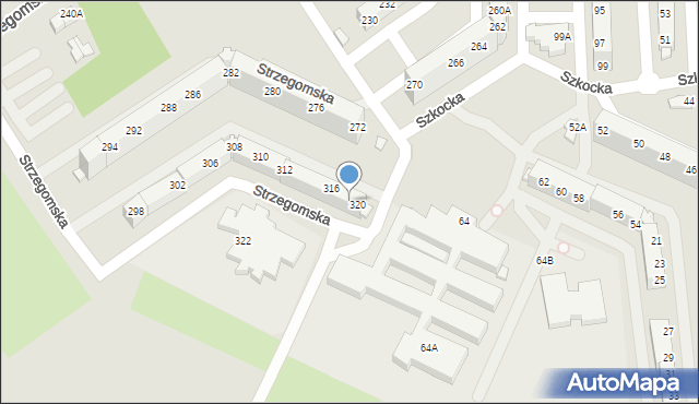 Wrocław, Strzegomska, 318, mapa Wrocławia