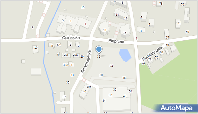 Wrocław, Strachowicka, 32, mapa Wrocławia