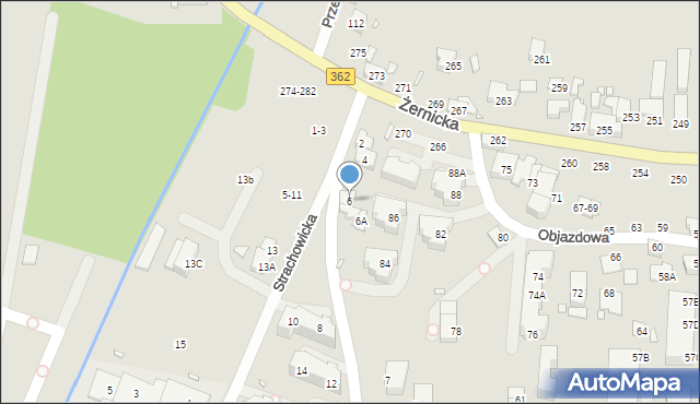 Wrocław, Strachowicka, 6, mapa Wrocławia