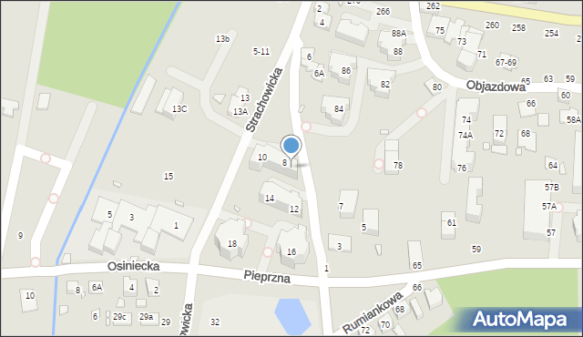 Wrocław, Strachowicka, 8A, mapa Wrocławia