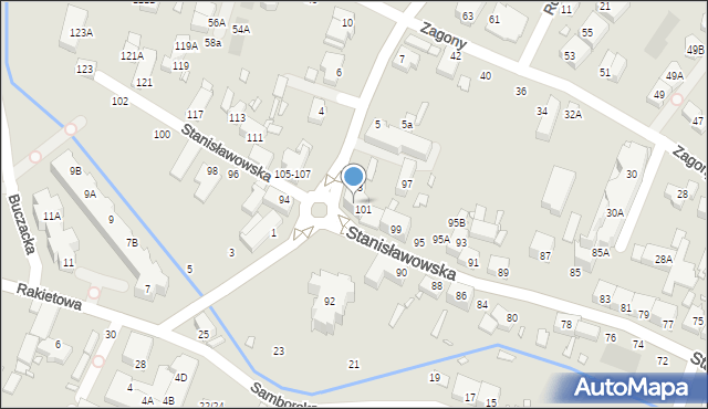 Wrocław, Stanisławowska, 103, mapa Wrocławia