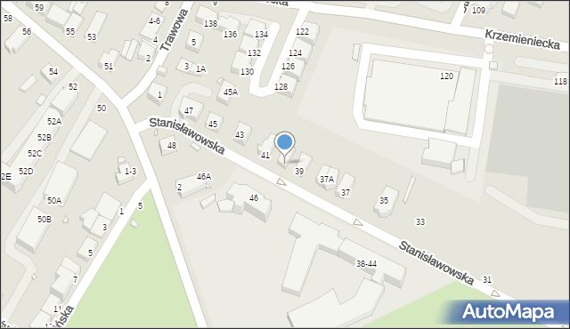 Wrocław, Stanisławowska, 39A, mapa Wrocławia