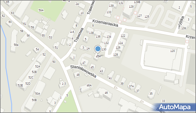 Wrocław, Stanisławowska, 45A, mapa Wrocławia