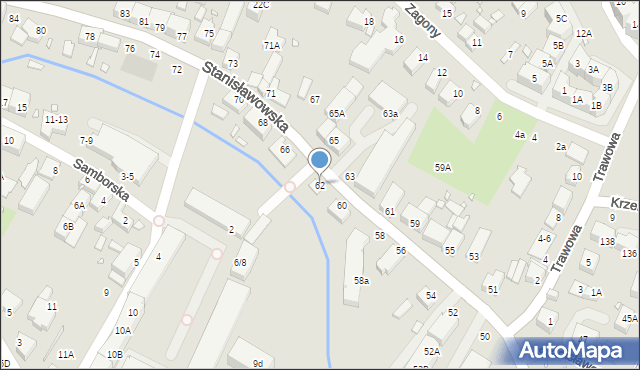 Wrocław, Stanisławowska, 62, mapa Wrocławia