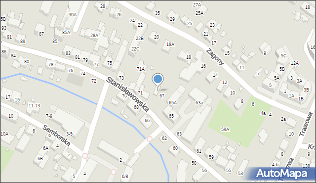 Wrocław, Stanisławowska, 69, mapa Wrocławia