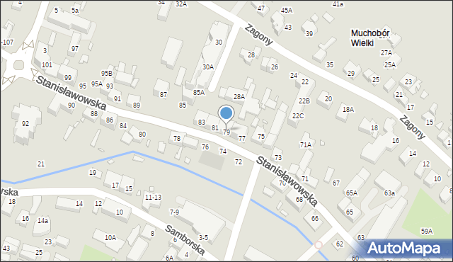 Wrocław, Stanisławowska, 79, mapa Wrocławia