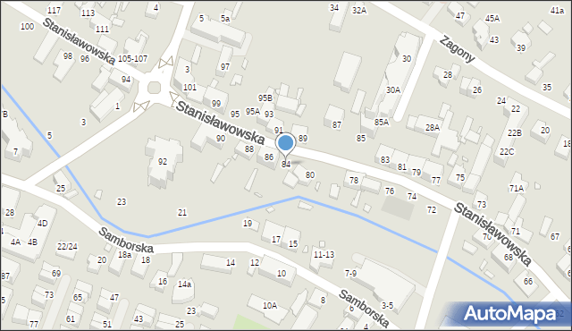 Wrocław, Stanisławowska, 84, mapa Wrocławia