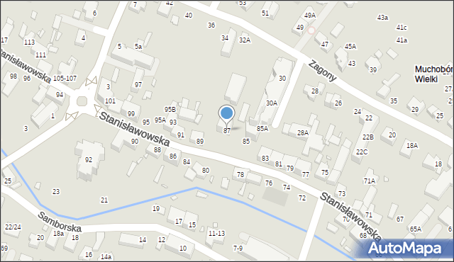 Wrocław, Stanisławowska, 87, mapa Wrocławia