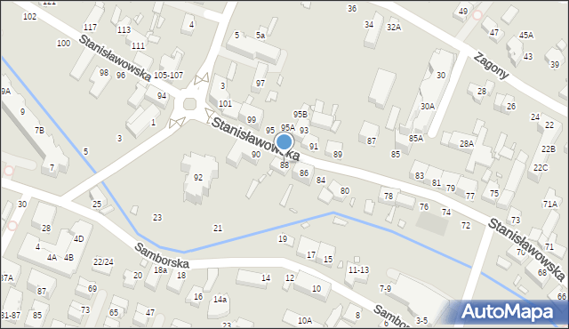 Wrocław, Stanisławowska, 88, mapa Wrocławia