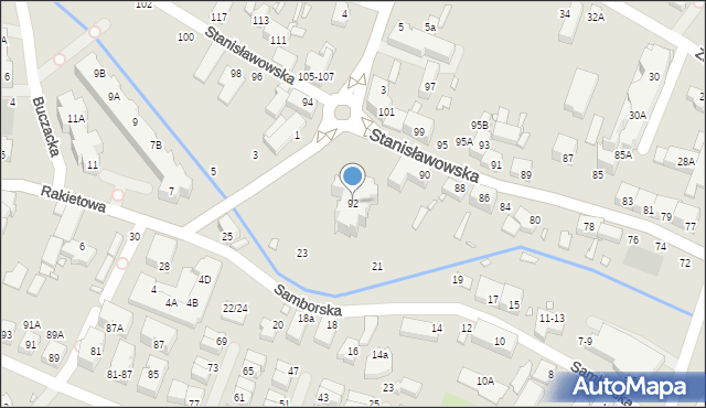 Wrocław, Stanisławowska, 92, mapa Wrocławia