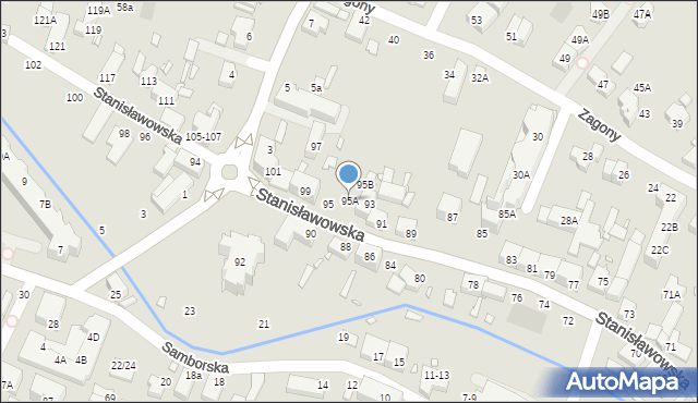 Wrocław, Stanisławowska, 95A, mapa Wrocławia