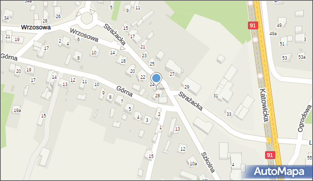 Wrzosowa, Strażacka, 26, mapa Wrzosowa