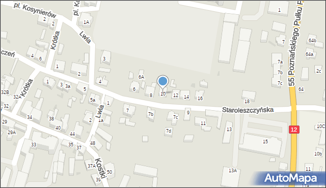Wschowa, Staroleszczyńska, 10, mapa Wschowa