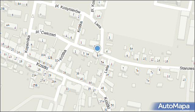 Wschowa, Staroleszczyńska, 5, mapa Wschowa