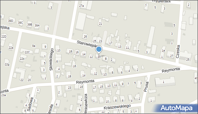 Wschowa, Starowiejska, 10, mapa Wschowa