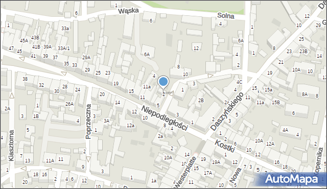 Wschowa, Strażacka, 2, mapa Wschowa