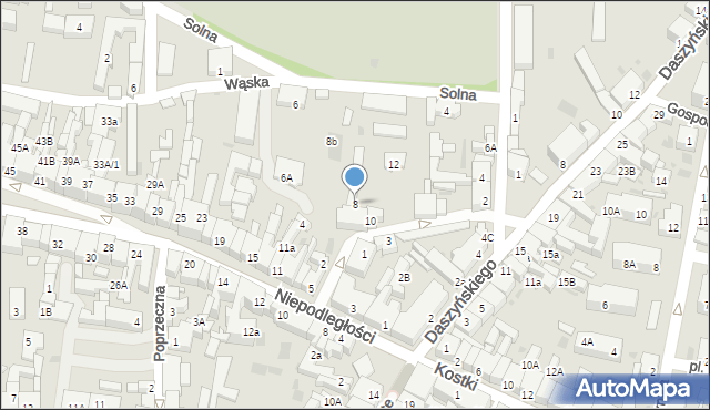 Wschowa, Strażacka, 8, mapa Wschowa