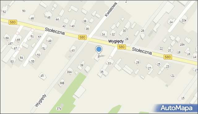 Wyględy, Stołeczna, 37, mapa Wyględy