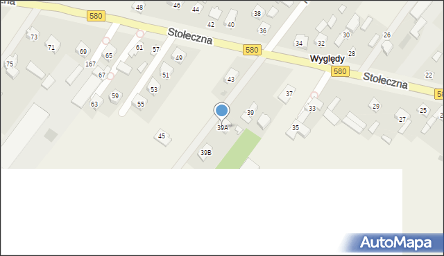 Wyględy, Stołeczna, 39A, mapa Wyględy