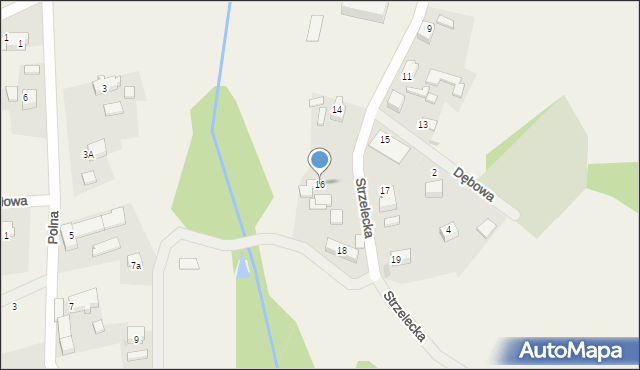 Wymiarki, Strzelecka, 16, mapa Wymiarki