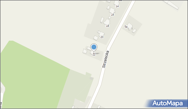 Wysoka, Strzelecka, 22, mapa Wysoka