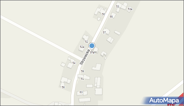 Wysoka, Strzelecka, 57a, mapa Wysoka